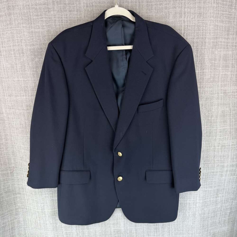 Wimbledon Of England Suit Jacket Mens 44 Blue 2 Piece Tweed Notch Classic